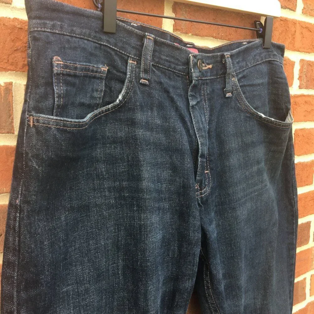 Lee Dungarees Vintage Slim Jeans Mens Size 36 Lightly Distressed Dark Wash